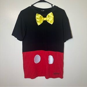 ⚫️ Mickey Mouse‎ Costume With Bow Tie Detail Disney Shirt Sz S